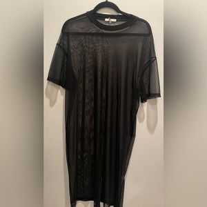 oak+fort mesh sheer dress/top. perfect for layering over baggy jeans